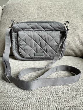 Vera Bradley Carson Mini Shoulder Bag in Tranquil Gray Performance Twill